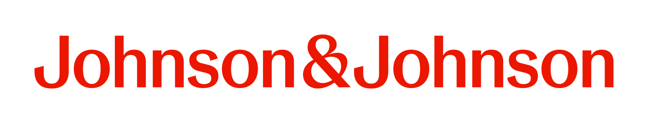 Red Johnson & Johnson wordmark on a transparent background.