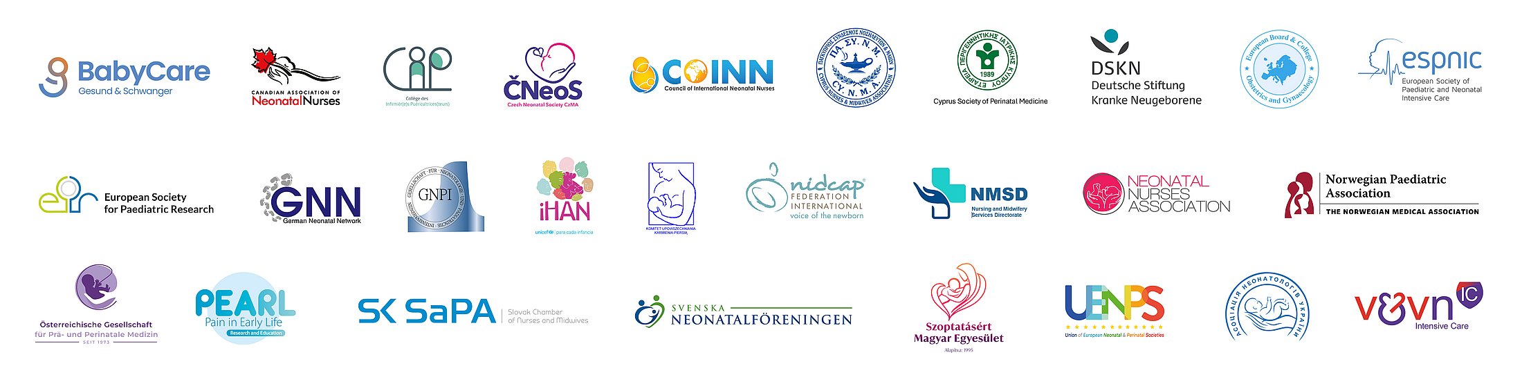 Logos of medical organizations supporting GFCNI World Breastfeeding Week 2026.