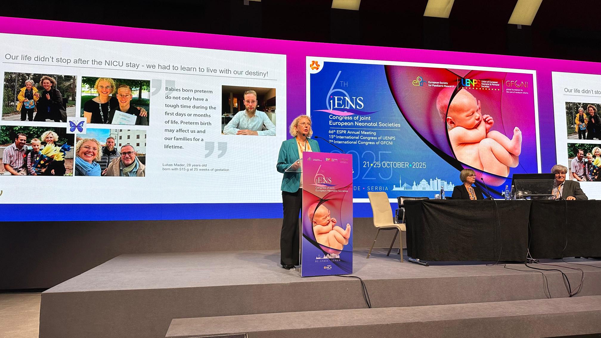 Silke Mader's talk on the parents' perspective during the workshop "Care of the tiny infant"