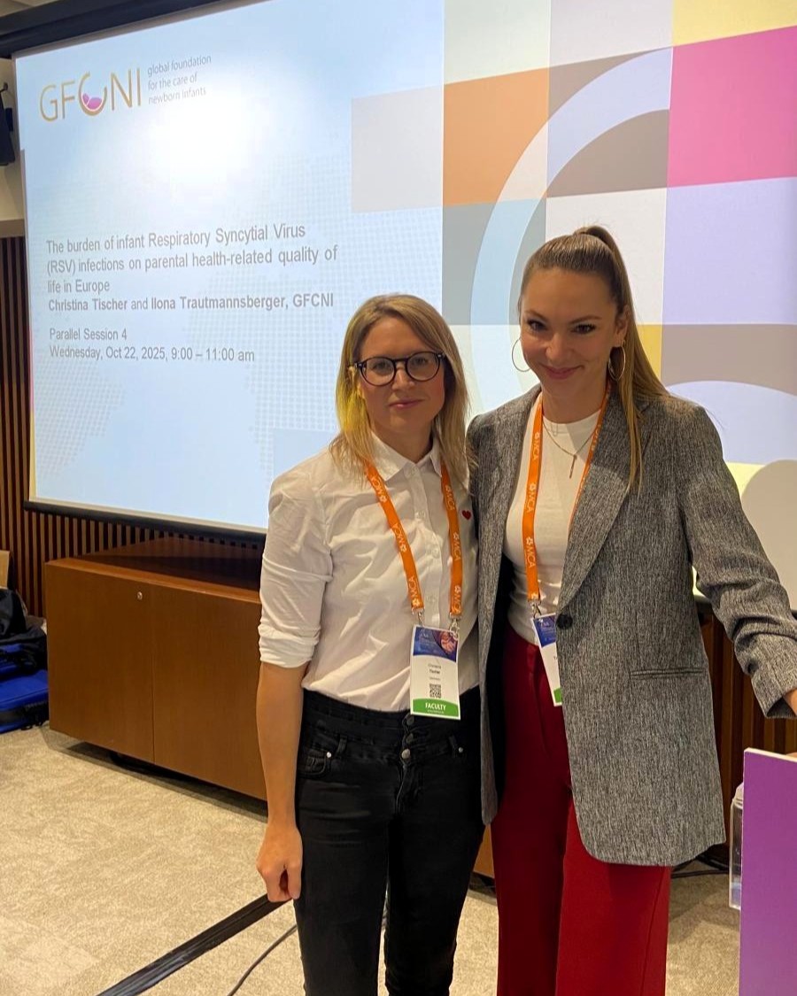 Christina Tischer and Ilona Trautmannsberger at a session at jENS 2025 neonatal congress in Belgrade, Serbia