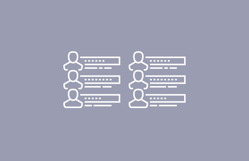 Illustration of a structured team with profile icons and communication elements.