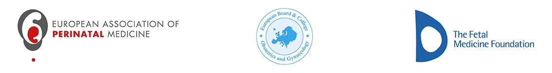 Banner showing the logos of the European Association of Perinatal Medicine, the European Board and College of Obstetrics and Gynaecology, and The Fetal Medicine Foundation.