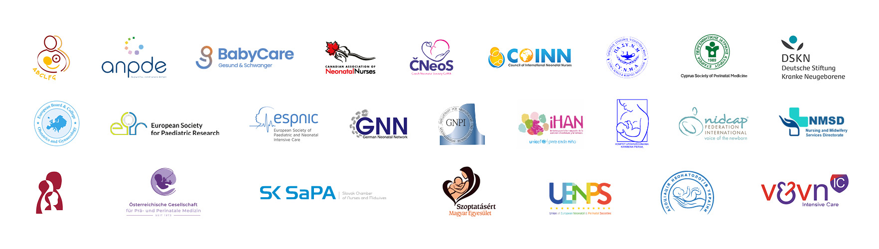 Logos of medical organizations supporting World Breastfeeding Week.