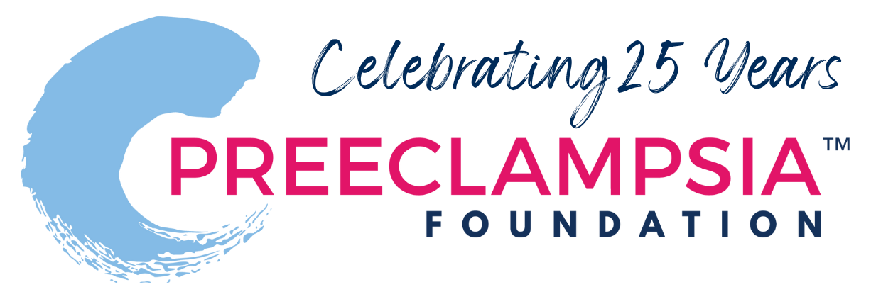 Logo of the Preeclampsia Foundation in pink and blue.
