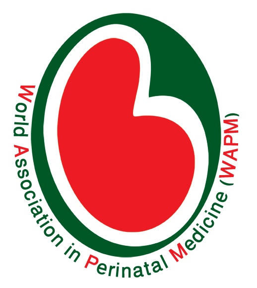 Logo of the World Association in Perinatal Medicine, red and green design