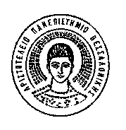 Black circular seal of a Greek Department of Pediatrics featuring a central historical figure and Greek lettering.
