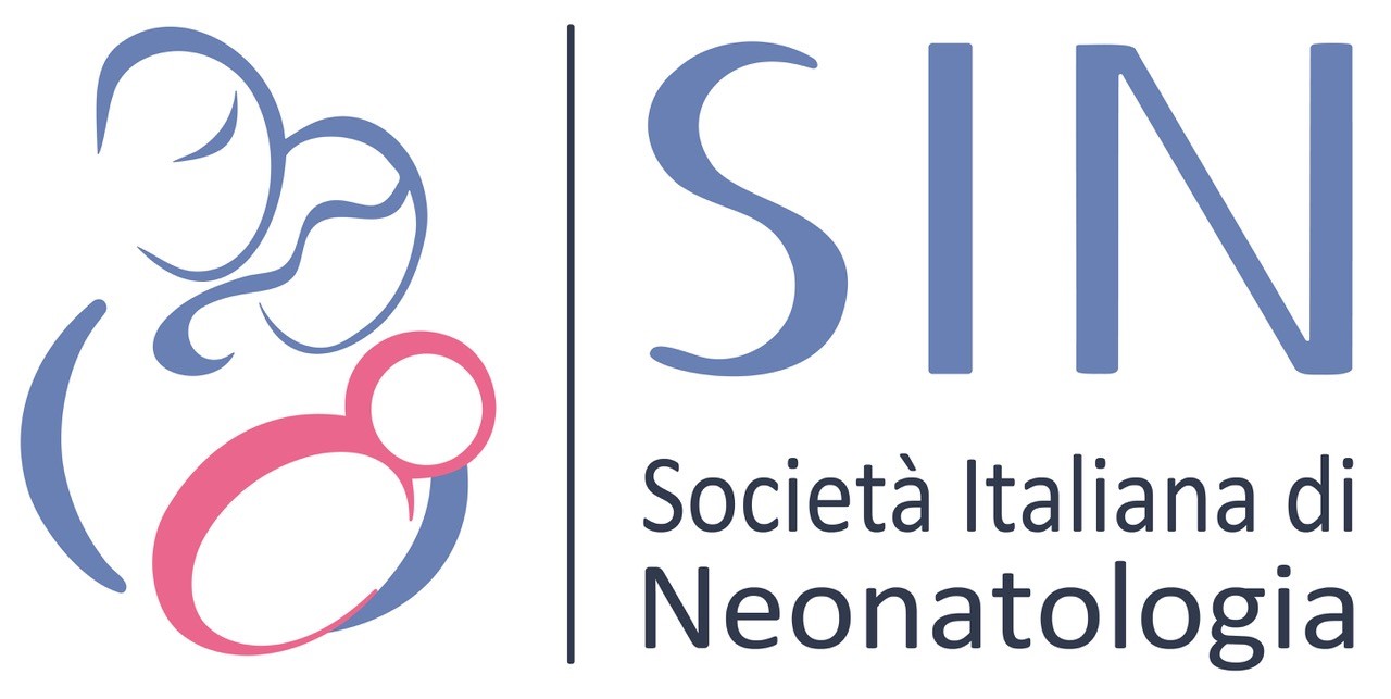 SIN logo with stylized parent, baby, and newborn figures beside the words Società Italiana di Neonatologia.