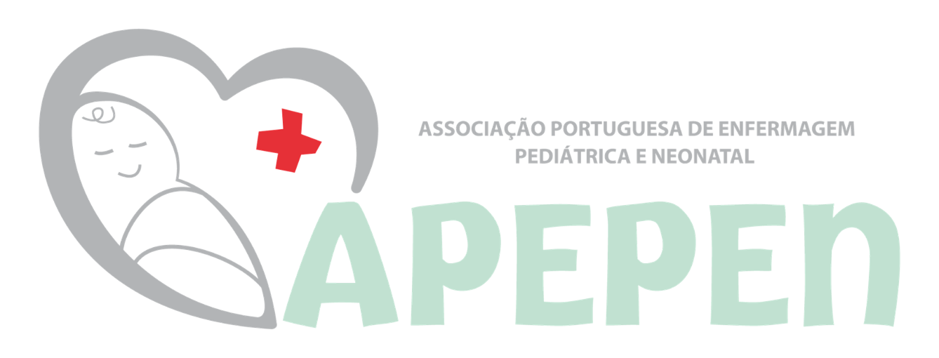 APEPEN logo with a swaddled baby inside a gray heart, a red medical cross, and pale green lettering.