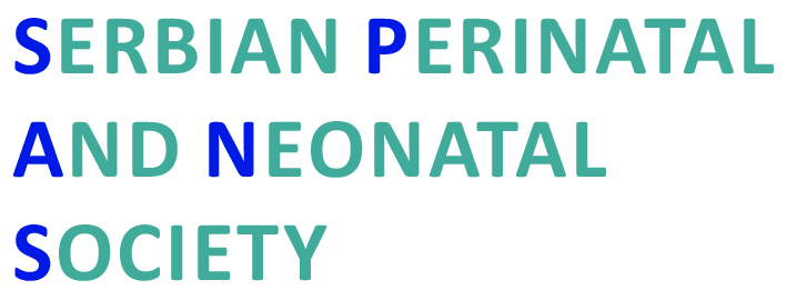 Text-based logo of the Serbian Perinatal and Neonatal Society in blue and teal capital letters.