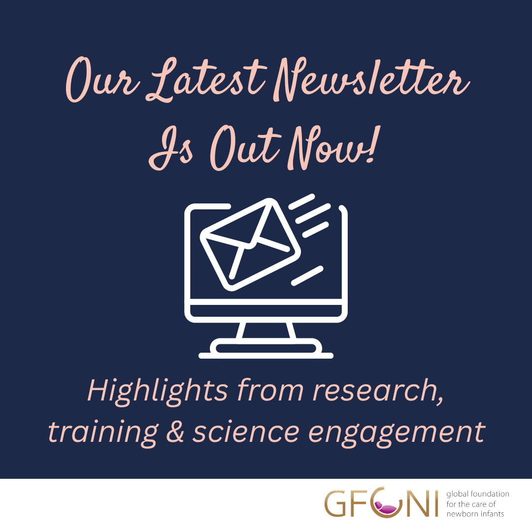 Graphic announcing that GFCNI’s latest newsletter is out now, with highlights from research, training, and science engagement.