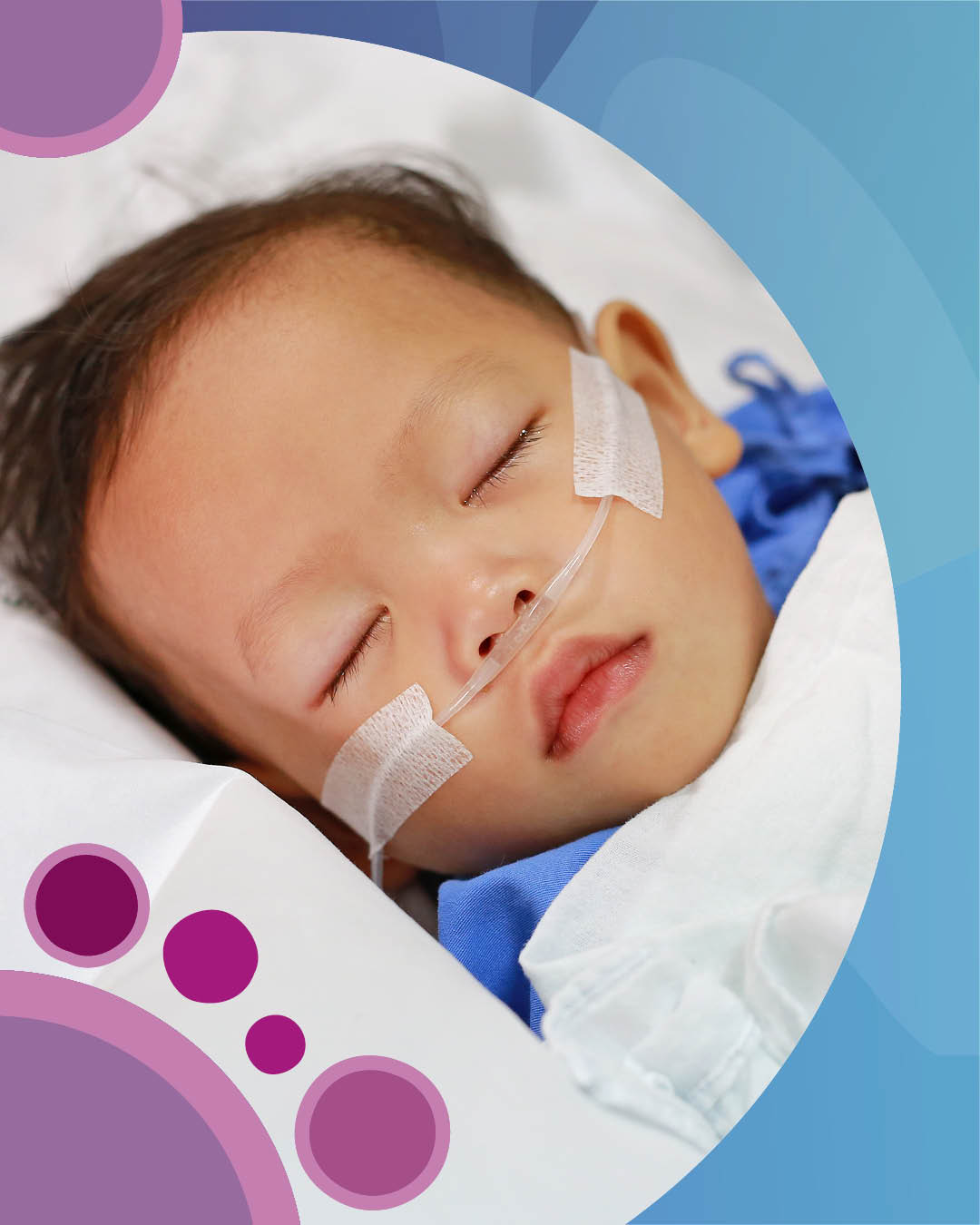 child needs oxygen due to problems with lung